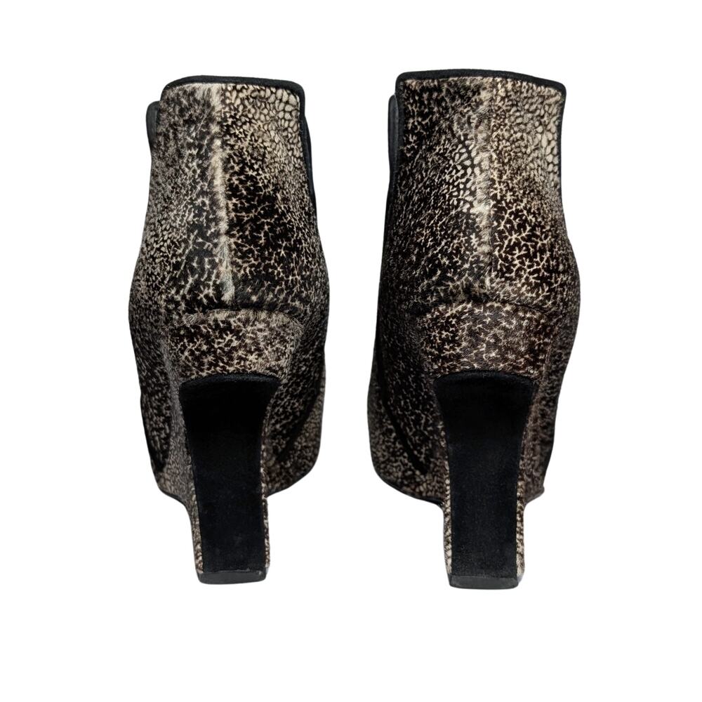 Stuart Weitzman Calf Hair Wedge Booties Sculptural Heel - Picture 4 of 8